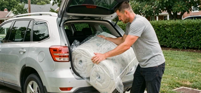 Astuces pratiques pour transporter facilement un matelas roulé en voiture Astuces pratiques pour transporter facilement un matelas roulé en voiture